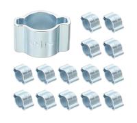PATIKIL 24 Pcs Double Ear Hose Clamp, 5-7mm Zinc Plated Steel O Clip Crimp Rings, Pipe Clamps for Fuel Petrol Pipe Tube Fitting Connections
