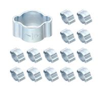 PATIKIL 24 Pcs Double Ear Hose Clamp, 7-9mm Zinc Plated Steel O Clip Crimp Rings, Pipe Clamps for Fuel Petrol Pipe Tube Fitting Connections