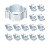 PATIKIL 24 Pcs Double Ear Hose Clamp, 9-11mm Zinc Plated Steel O Clip Crimp Rings, Pipe Clamps for Fuel Petrol Pipe Tube Fitting Connections