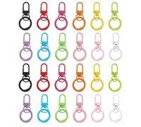 PATIKIL 24 Pcs Lobster Claw Clasp, Colorful Metal Keychain Clasp Swivel Hooks with Spring Key Rings Trigger Clips for Bag Door Key Chains DIY Craft Jewelry Making, Multicolor