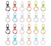 PATIKIL 24 Pcs Lobster Claw Clasp, Colorful Metal Keychain Clasp Swivel Hooks with Spring Key Rings Trigger Clips for Bag Door Key Chains DIY Craft Jewelry Making, Donut Multicolor