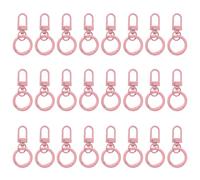 PATIKIL 24 Pcs Lobster Claw Clasp, Colorful Metal Keychain Clasp Swivel Hooks with Spring Key Rings Trigger Clips for Bag Door Key Chains DIY Craft Jewelry Making, Pink