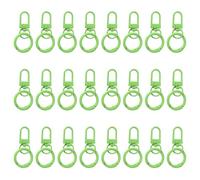 PATIKIL 24 Pcs Lobster Claw Clasp, Colorful Metal Keychain Clasp Swivel Hooks with Spring Key Rings Trigger Clips for Bag Door Key Chains DIY Craft Jewelry Making, Grass Green