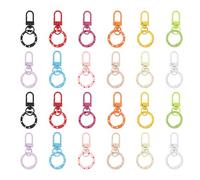 PATIKIL 24 Pcs Lobster Claw Clasp, Colorful Metal Keychain Clasp Swivel Hooks with Spring Key Rings Trigger Clips for Bag Door Key Chains DIY Craft Jewelry Making, Dots Multicolor