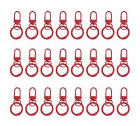 PATIKIL 24 Pcs Lobster Claw Clasp, Colorful Metal Keychain Clasp Swivel Hooks with Spring Key Rings Trigger Clips for Bag Door Key Chains DIY Craft Jewelry Making, Red