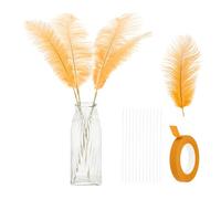 PATIKIL 24 Pcs Natural Ostrich Feathers 10-12 Inch / 25-30 CM Large Ostrich Feather Kit for Crafts, Vase, Home Decoration, Wedding, Party, Centerpieces, Flower Arrangement (Gold Tone)