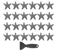 PATIKIL 24 Pcs Non Slip Bathtub Stickers, Anti Slip Shower Stickers with Scraper Bathroom Shower Floor Decals Star Shape Cute Treads Tubs, Gray