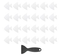 PATIKIL 24 Pcs Non Slip Bathtub Stickers, Anti Slip Shower Stickers with Scraper Bathroom Shower Floor Decals Fish Shape Cute Treads Tubs, Transparent