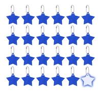 PATIKIL 24 Pcs Reflective Keychain, 2.2in Reflective High Visibility Safety Keychain Tags Pentagram Pendants Bright Zipper Pulls Waterproof for Backpack Running Cycling, Blue