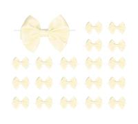 PATIKIL 24 Pcs Ribbon Bows for Gift Wrapping 3.5" Satin Ribbon Bowknot with Twist Ties for Crafts Treat Bag Bridal Shower Thanksgiving Wedding Decor, Pale Cream
