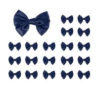 PATIKIL 24 Pcs Ribbon Bows for Gift Wrapping 3.5" Satin Ribbon Bowknot with Twist Ties for Crafts Treat Bag Bridal Shower Thanksgiving Wedding Decor, Navy Blue