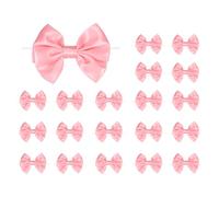PATIKIL 24 Pcs Ribbon Bows for Gift Wrapping 3.5" Satin Ribbon Bowknot with Twist Ties for Crafts Treat Bag Bridal Shower Thanksgiving Wedding Decor, Light Pink