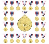 PATIKIL 24 Pieces Gold Award Medals, 2 Inch Winner Award Medals 1st Prize with Neck Ribbon for Games Sports Competitions