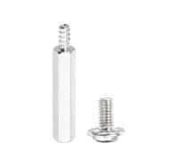 PATIKIL 24 Set M3 Hex Standoffs, M3 x 12mm + 6mm Studs Male to Female Motherboard Standoffs Spacers Pillars, Silver Gray, with Screw