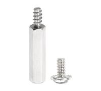 PATIKIL 24 Set M3 Hex Standoffs, M3 x 15mm + 6mm Studs Male to Female Motherboard Standoffs Spacers Pillars, Stainless Steel Silver, with Screw