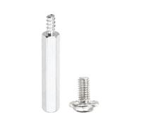 PATIKIL 24 Set M3 Hex Standoffs, M3 x 15mm + 6mm Studs Male to Female Motherboard Standoffs Spacers Pillars, Silver Gray, with Screw