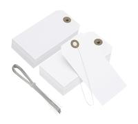PATIKIL 240Pcs Blank Manilla Shipping Tags with Wire, 4 3/4 x 2 3/8 Inches Thick Offset Paper Hang Tags Gift Tags Label with Reinforced Eyelet for Inventory Garage Asset, White