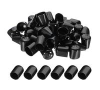 PATIKIL 24mm/0.94" Rubber End Caps, 44 Pcs Screw Caps Covers Flexible Blot Protector PVC for Screw Bolt Ends Tube Thread Caps, Black