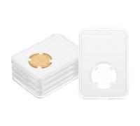 PATIKIL 24mm Coin Slab Display Holder, 5Pcs Clear Coin Case Storage Plastic Four-Point Box for Coin Collectors Collection Protection Organize