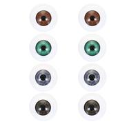 PATIKIL 24mm Doll Eyes,1 Pair Realistic Acrylic Eyes Plastic Half Eyeballs for Dolls Masks Halloween Props Art Craft, Red Brown, Green, Dark Blue Gray, Blue Green
