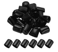 PATIKIL 24mm ID Rubber End Caps, 35 PCS High Temp Rubber Tips Screw Silicone End Caps Flexible Thread Protector for Pipes Screw Blots Tube Fishing Jigs Chair, Black