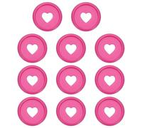 PATIKIL 24mm Plastic Book Binding Discs, 11 Pack Discbound Expansion Discs Heart Binder Rings for DIY Notebook Planner, Rose Red