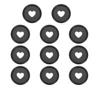PATIKIL 24mm Plastic Book Binding Discs, 11 Pack Discbound Expansion Discs Heart Binder Rings for DIY Notebook Planner, Black