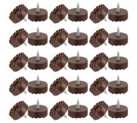 PATIKIL 24mm Screw-On Rubber Feet for Furniture, 32 Pcs Non Slip Furniture Pads Chair Glides Table Leg Protectors for Hardwood Floor Cutting Board Electronics, Brown