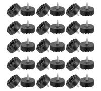 PATIKIL 24mm Screw-On Rubber Feet for Furniture, 32 Pcs Non Slip Furniture Pads Chair Glides Table Leg Protectors for Hardwood Floor Cutting Board Electronics, Black