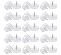 PATIKIL 24mm Screw-On Rubber Feet for Furniture, 32 Pcs Non Slip Furniture Pads Chair Glides Table Leg Protectors for Hardwood Floor Cutting Board Electronics, Clear