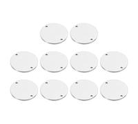 PATIKIL 24mm Steel Disc, 10Pcs Metal Stamping Blanks Tags Circle Round Pendants Metal Plate Connection Stainless Steel with 2 Holes for Laser Engraving Stamping Craft Name Tag, Silvery