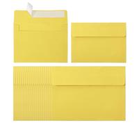 PATIKIL 24Pack A2 Envelopes, Self Seal Yellow Invitation Envelopes for Postcard Wedding Greeting Cards Photos Announcement Mailing, 14.6 x 11.1cm Size