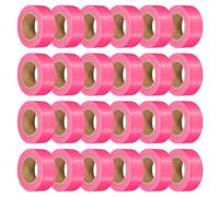 PATIKIL 24Pack Flourescent Pink Flagging Tape, 1" x 100 ft Non-Adhesive PVC Neon Ribbon Marking Roll Survey Tape for Tree Marking, Trail Marking