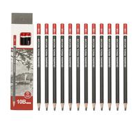 PATIKIL 24Pcs 10B Drawing Pencils for Sketching, Hexagonal Pre-sharpened Sketch Pencils for Drawing Writing Art Sketching Artists Beginners, Red/Black