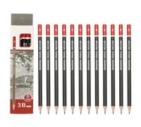 PATIKIL 24Pcs 3B Drawing Pencils for Sketching, Hexagonal Pre-sharpened Sketch Pencils for Drawing Writing Art Sketching Artists Beginners, Red/Black