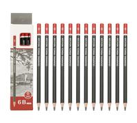 PATIKIL 24Pcs 6B Drawing Pencils for Sketching, Hexagonal Pre-sharpened Sketch Pencils for Drawing Writing Art Sketching Artists Beginners, Red/Black