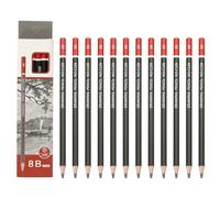 PATIKIL 24Pcs 8B Drawing Pencils for Sketching, Hexagonal Pre-sharpened Sketch Pencils for Drawing Writing Art Sketching Artists Beginners, Red/Black