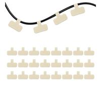 PATIKIL 24Pcs Cable Labels Tags, Reusable 60MM Write on Wire Tags Cord Labels Hook Loop Rectangle Cable Ties for Electronics Organize Wire Classify Identification Management, Beige
