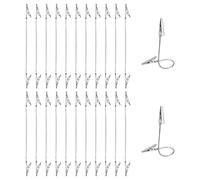 PATIKIL 24Pcs Double Alligator Clip, Long Tail Aluminum Wire Metal Alligator Clips Bendable Double Sided Clamp Sticky Notes Clamps for DIY Card Photo Sticky Notes Display, Silver