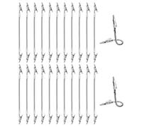 PATIKIL 24Pcs Double Alligator Clips, Long Tail Threaded Metal Alligator Clips Bendable Double Sided Clamp Sticky Notes Clamps for DIY Card Photo Sticky Notes Display, Silver