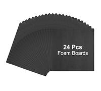PATIKIL 24Pcs Foam Boards, 10 x 10 x 3/16" (5mm) Thick Foam Core Board Polystyrene Mat Sheet Double Sided Poster Foamboard Making for Mounting Crafts Paintings Prints Art, Black