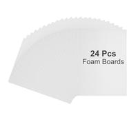 PATIKIL 24Pcs Foam Boards, 10 x 20 x 3/16" (5mm) Thick Foam Core Board Polystyrene Mat Sheet Double Sided Poster Foamboard Making for Mounting Crafts Paintings Prints Art, White