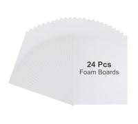 PATIKIL 24Pcs Foam Boards, 406 x 305 x 3/16" (5mm) Thick Foam Core Board Polystyrene Mat Sheet Double Sided Poster Foamboard Making for Mounting Crafts Paintings Prints Art, White