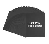 PATIKIL 24Pcs Foam Boards, 406 x 305 x 3/16" (5mm) Thick Foam Core Board Polystyrene Mat Sheet Double Sided Poster Foamboard Making for Mounting Crafts Paintings Prints Art, Black