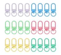 PATIKIL 24Pcs Lobster Claw Clasps, Metal Lanyard Clip Keychain Swivel Trigger Snap Hooks for Bag Key Chains DIY Accessories, Multicolor