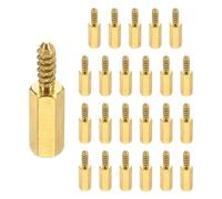 PATIKIL 24pcs M3 Male to Female Self-Tapping Hex Standoffs Spacers Pillars, M3 11+6mm Brass Motherboard Standoffs Copper