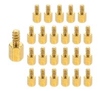 PATIKIL 24pcs M3 Male to Female Self-Tapping Hex Standoffs Spacers Pillars, M3 6+6mm Brass Motherboard Standoffs Copper