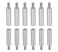 PATIKIL 24pcs M3 Standoffs, M3 22+6mm Spacer Standoffs Steel Threaded Standoffs Screws Kit 3mm ID 5mm OD Metric Male Female Thread Adapters for Circuit Board PCB RC Drones Motherboard