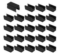 PATIKIL 24pcs Rectangle Chair Leg Cover with Felt Pad, 19mm Slide Smoothly No Scratches No Noise Furniture Feet Hardwood Protectors Tips Floor Glides Tubing Caps for Office,Black Black