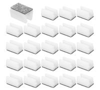 PATIKIL 24pcs Rectangle Chair Leg Cover with Felt Pad, 8mm Slide Smoothly No Scratches No Noise Furniture Feet Hardwood Protectors Tips Floor Glides Tubing Caps for Office,White Grey